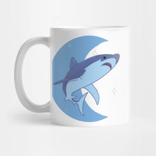 Great White Crescent Moon - Blue Mug